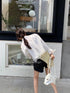 Casual Collar Down Crop Shirts